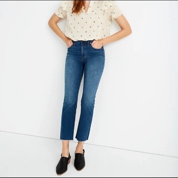 Madewell Cali Demi Boot Lightly Distressed Jeans- Size 23- Great Condition!! - Picture 1 of 8